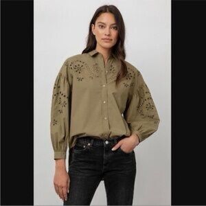 Rails Alister Embroidered Button Down Top - sz M